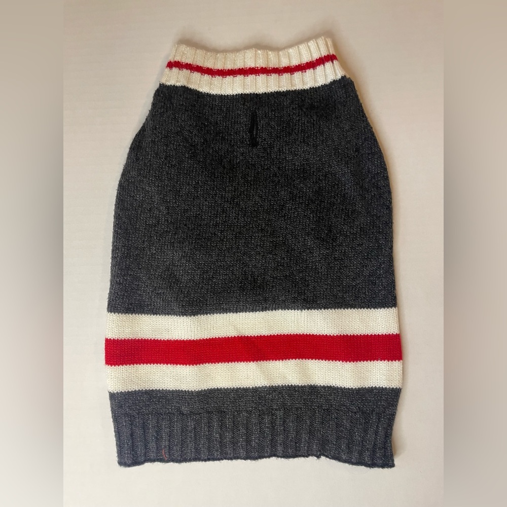 Dog Sweater Size Small Grey, Red, White